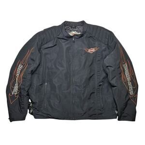 Harley Davidson Genuine Motorclothes Jacket Bikercore Embroidered Flames 3XL